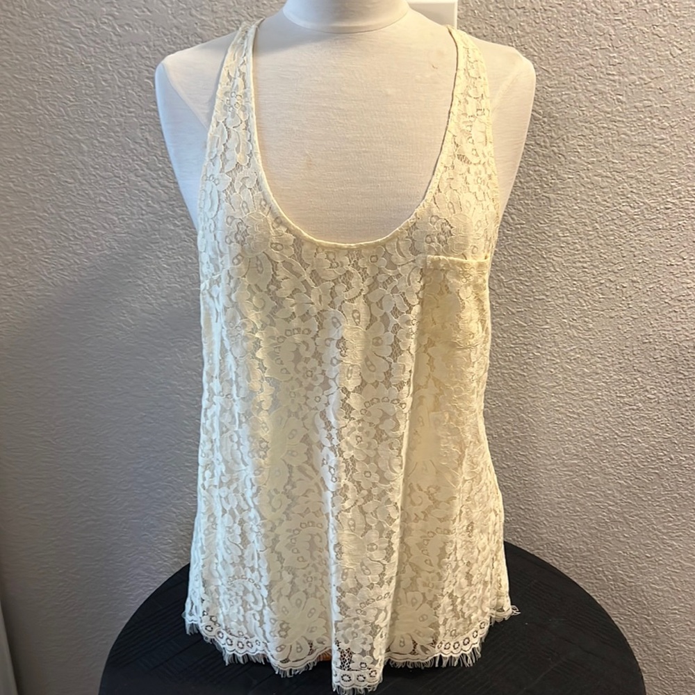 Joe Cream Lace Tank Top Size S